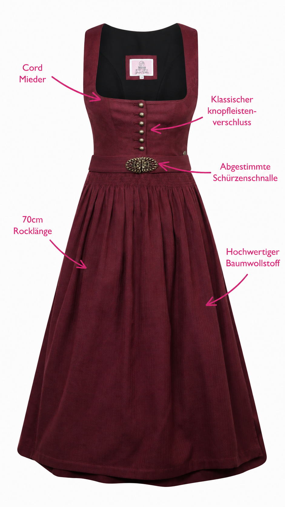 Dirndl Rosenau 75cm
